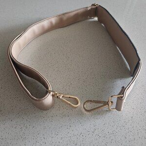 Creme Light Tan with Gold Leather Bag Strap adjustable length